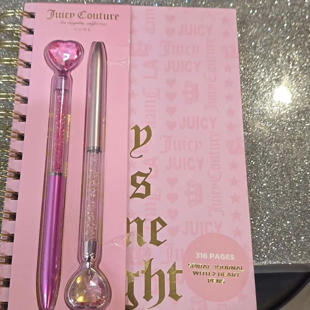 Juicy Couture Home Juicy Girls Shine Bright Spiral Journal &‎ Heart Pen Set